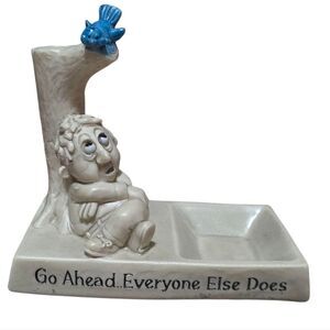 Rare Vintage Whimsical W. & R. Berries Co. Figurine with Blue Bird